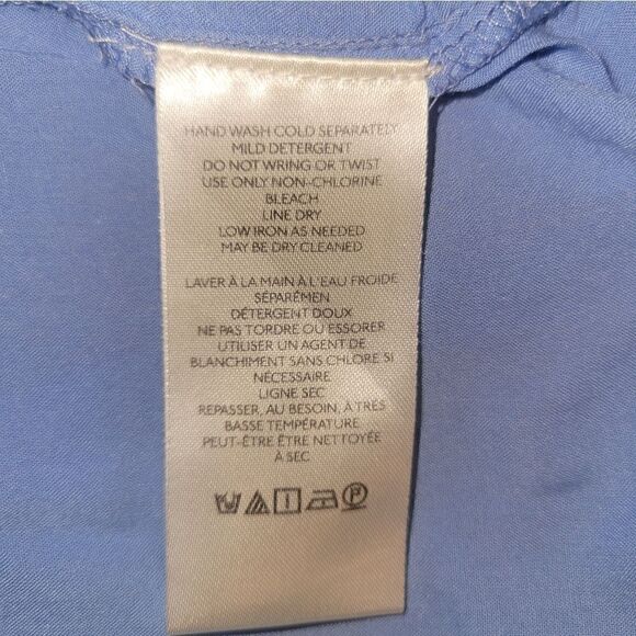 Anthropologie Deep-V Midi Cut Out Strappy Dress Blue Red Watercolor S - Picture 14 of 14